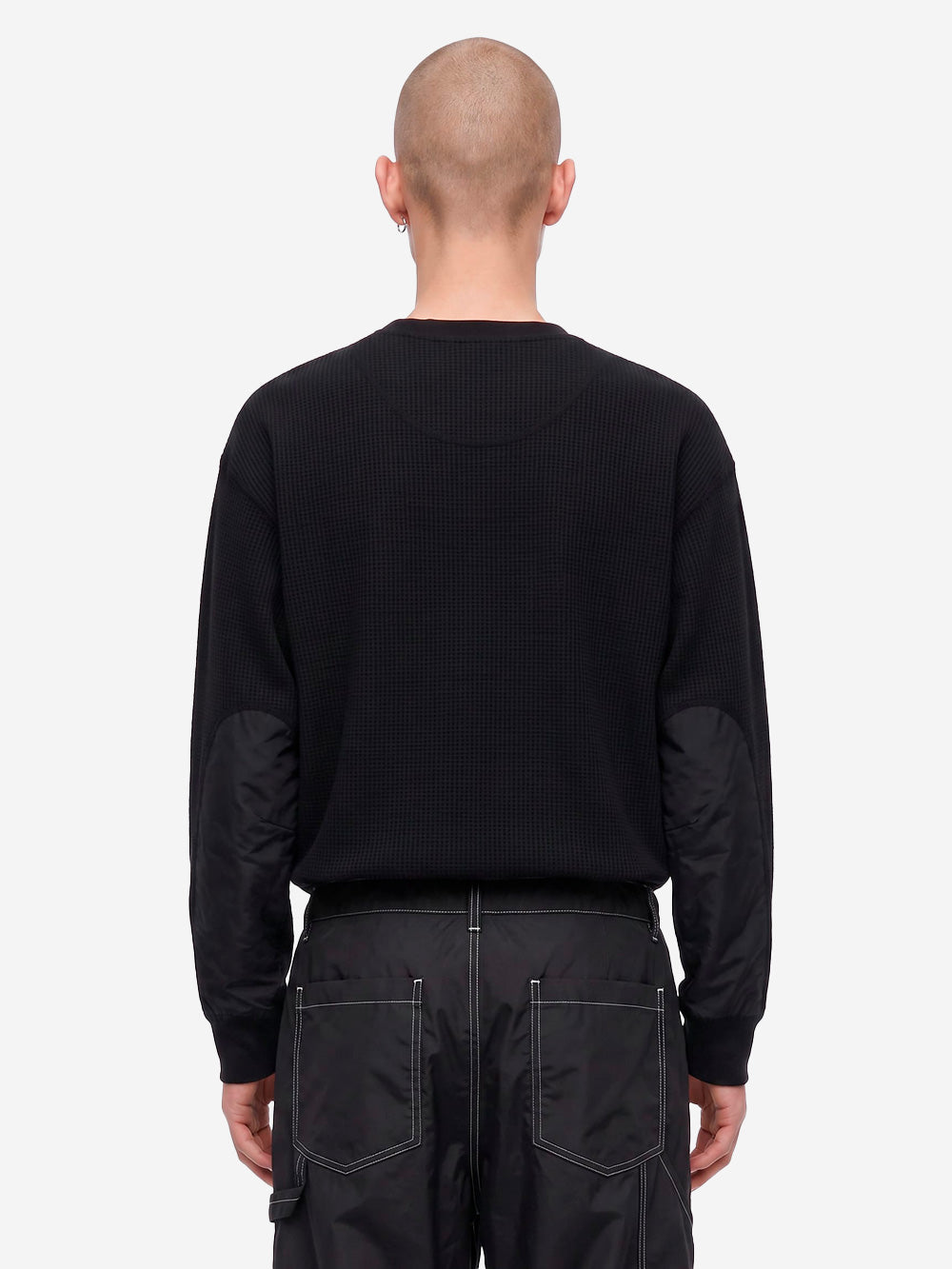 AND WANDER Tee a maniche lunghe waffle nera Nero Urbanstaroma