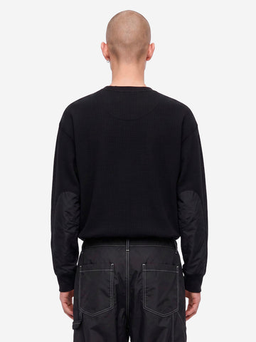 AND WANDER Tee a maniche lunghe waffle nera Nero