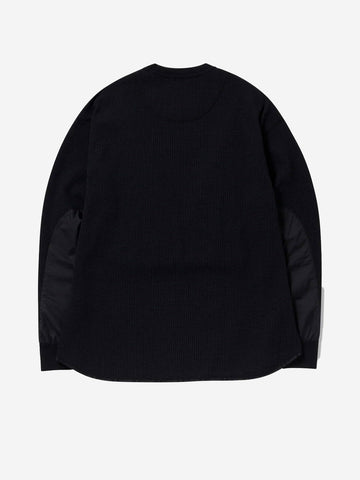 AND WANDER Tee a maniche lunghe waffle nera Nero