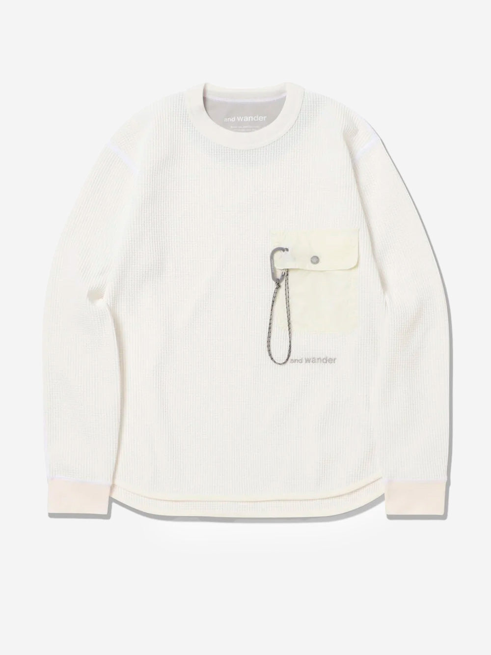 AND WANDER Tee a maniche lunghe waffle bianca Naturale Urbanstaroma