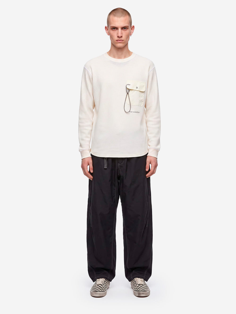 AND WANDER Tee a maniche lunghe waffle bianca Naturale Urbanstaroma