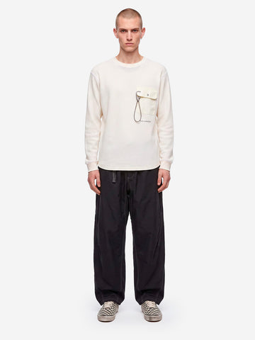AND WANDER Tee a maniche lunghe waffle bianca Naturale