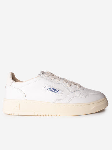 AUTRY M Medalist Low in pelle bianca con logo in suede bianco Bianco