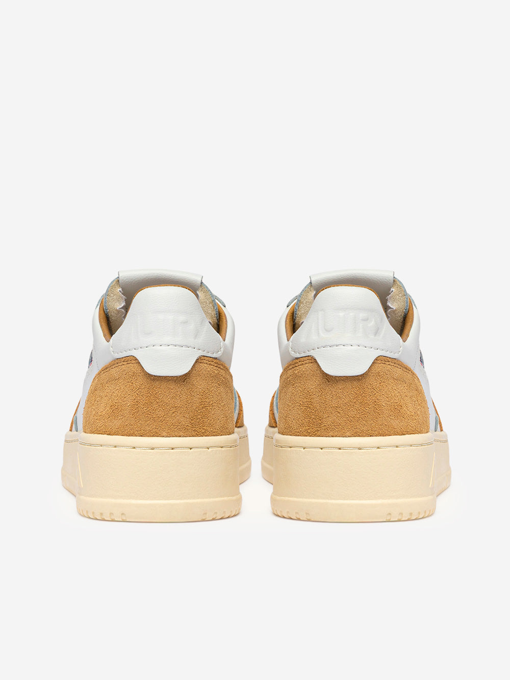 AUTRY M Medalist Low in pelle bianca e suede senape Senape Urbanstaroma