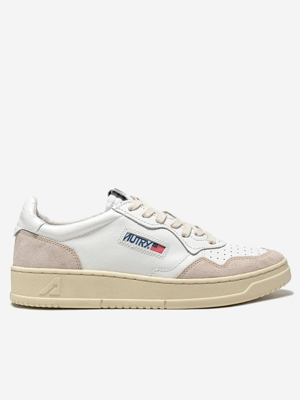 AUTRY M Medalist Low in pelle bianca e suede beige Bianco Urbanstaroma
