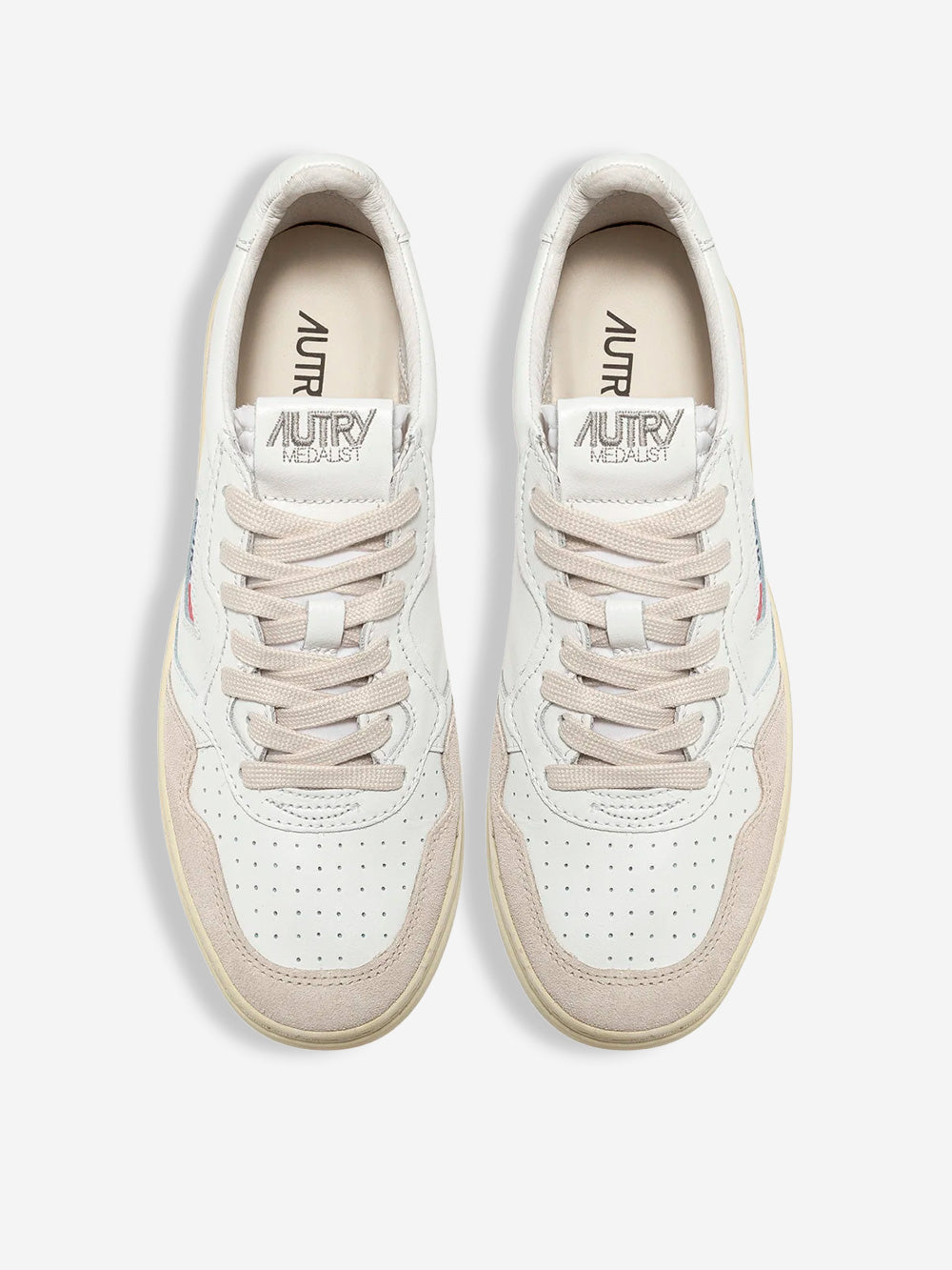AUTRY M Medalist Low in pelle bianca e suede beige Bianco Urbanstaroma