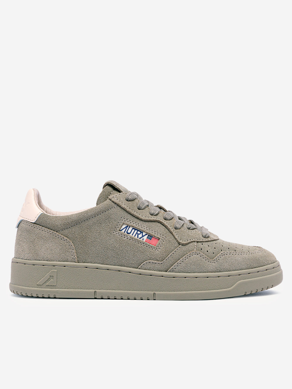 AUTRY M Medalist Low in suede salvia con talloncino avorio Salvia Urbanstaroma