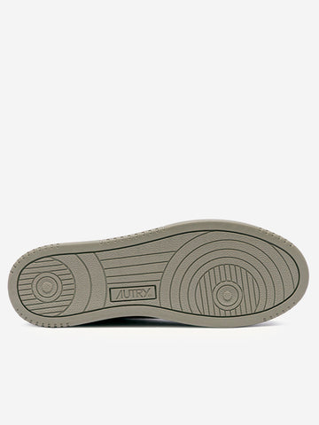 AUTRY M Medalist Low in suede salvia con talloncino avorio Salvia