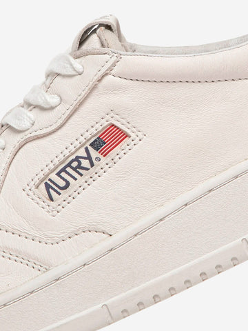 AUTRY M Medalist Low in nappa super soft bianco ottico Bianco