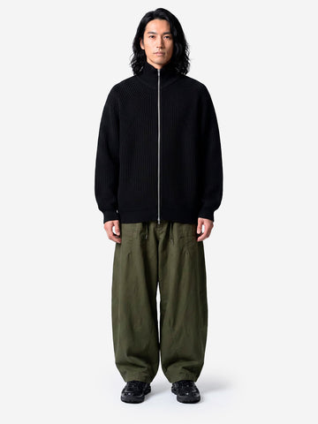 BATONER Signature Drivers Knit maglione con zip nero Nero