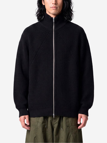 BATONER Signature Drivers Knit maglione con zip nero Nero