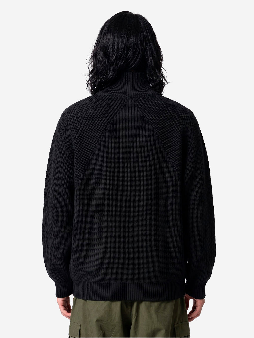 BATONER Signature Drivers Knit maglione con zip nero Nero Urbanstaroma