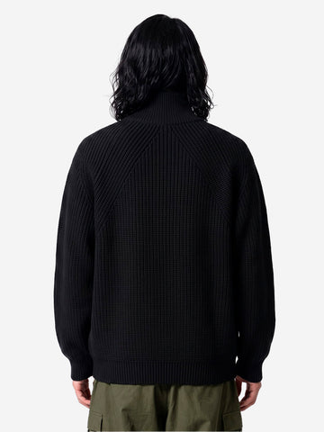 BATONER Signature Drivers Knit maglione con zip nero Nero