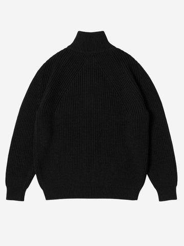 BATONER Signature Drivers Knit maglione con zip nero Nero