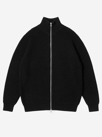 BATONER Signature Drivers Knit maglione con zip nero Nero