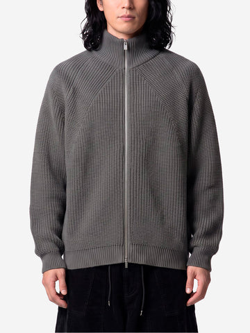 BATONER Signature Drivers Knit maglione con zip grigio Grigio