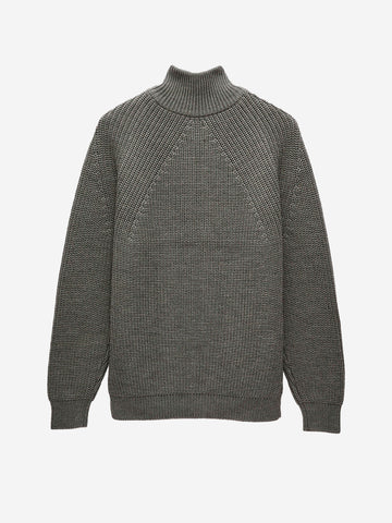 BATONER Signature Drivers Knit maglione con zip grigio Grigio