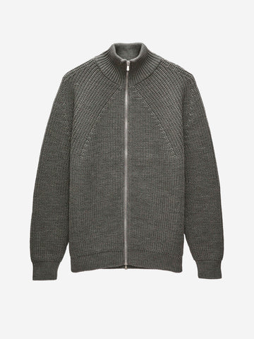 BATONER Signature Drivers Knit maglione con zip grigio Grigio