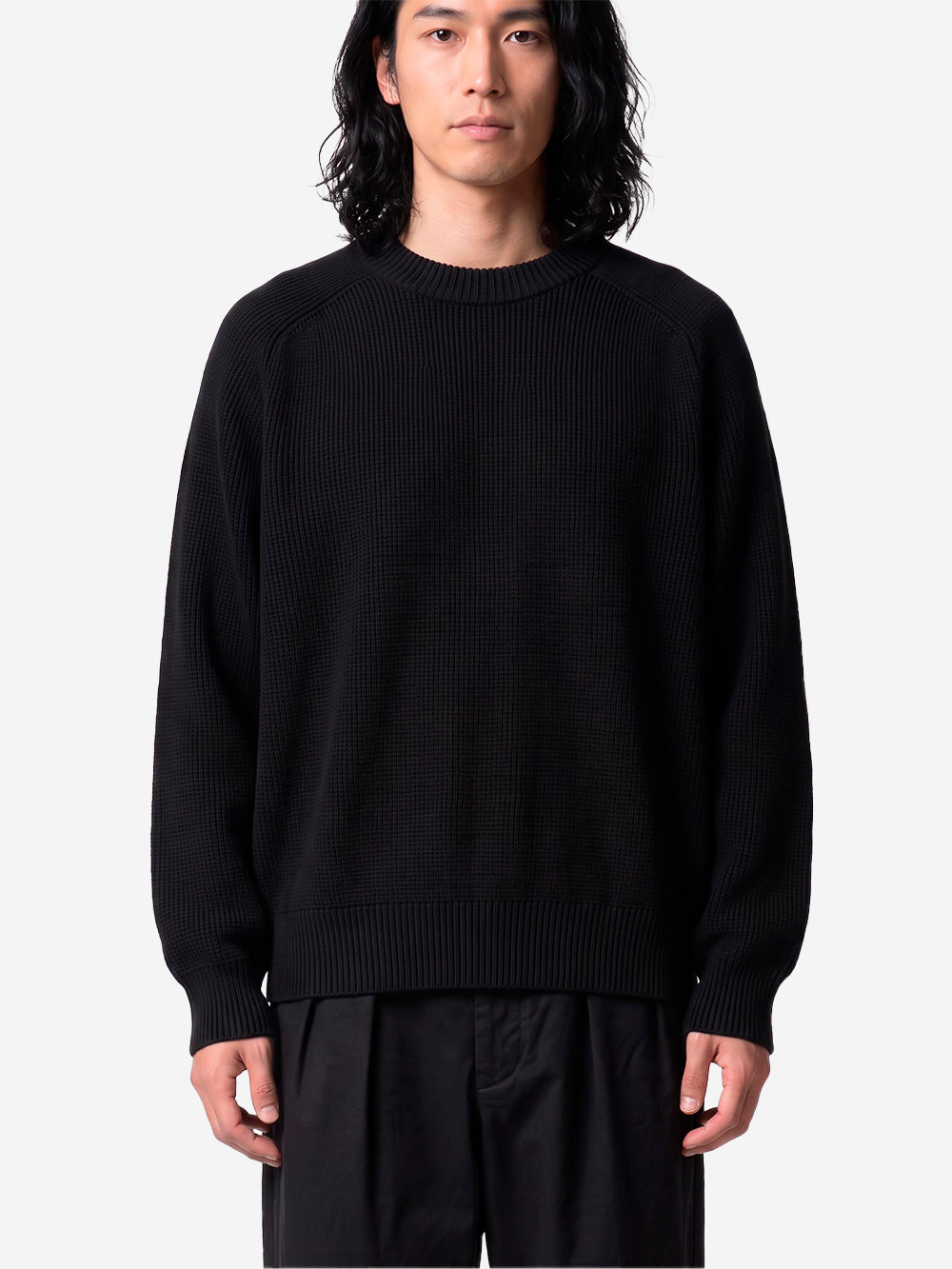 BATONER Solid Wool Tenjiku Signaure maglione nero Nero Urbanstaroma