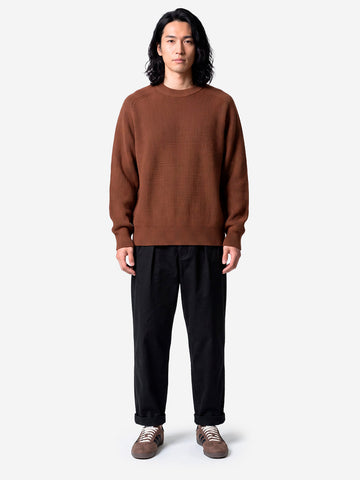 BATONER Solid Wool Tenjiku Signaure maglione marrone Cammello