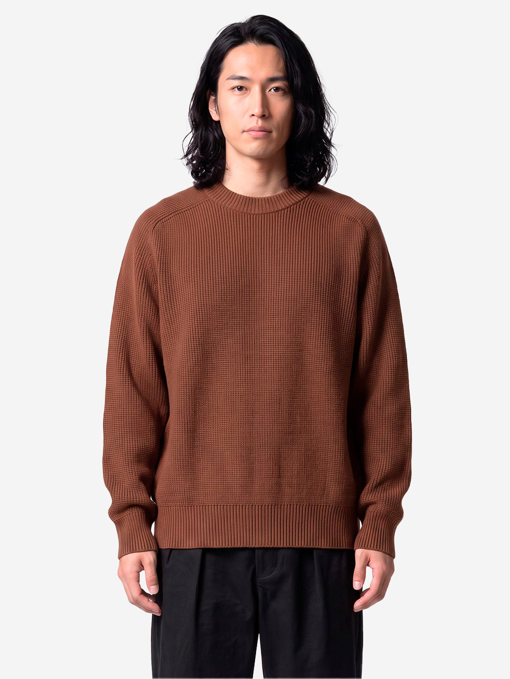 BATONER Solid Wool Tenjiku Signaure maglione marrone Cammello Urbanstaroma