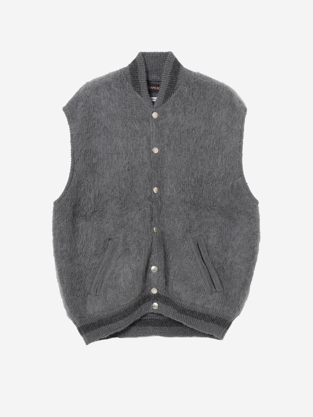 BEAMS BOY Gilet ricamato in lana mohair Grigio giallo Urbanstaroma