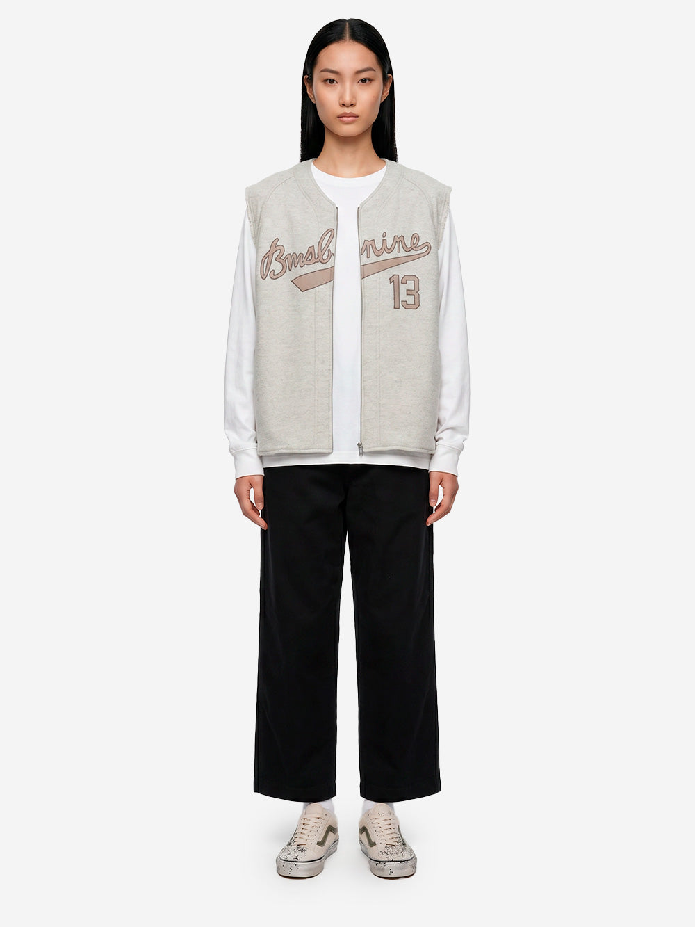BEAMS BOY Gilet baseball Grigio lavato Urbanstaroma
