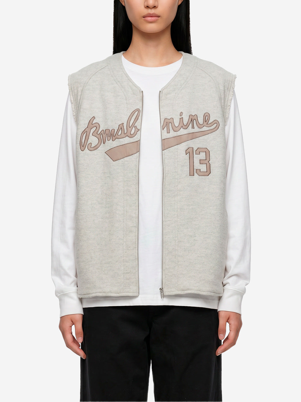 BEAMS BOY Gilet baseball Grigio lavato Urbanstaroma