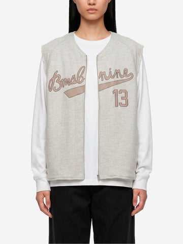 BEAMS BOY Gilet baseball Grigio lavato