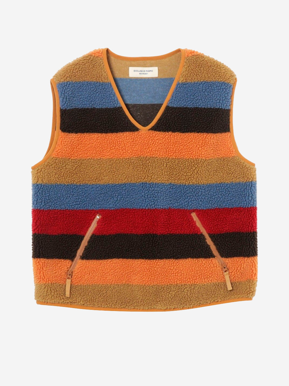 BEAMS BOY Gilet Boa a righe multicolore Multicolor Urbanstaroma