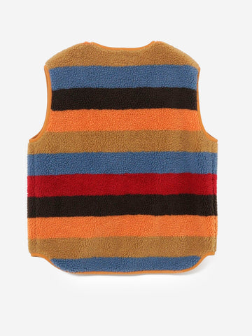 BEAMS BOY Gilet Boa a righe multicolore Multicolor