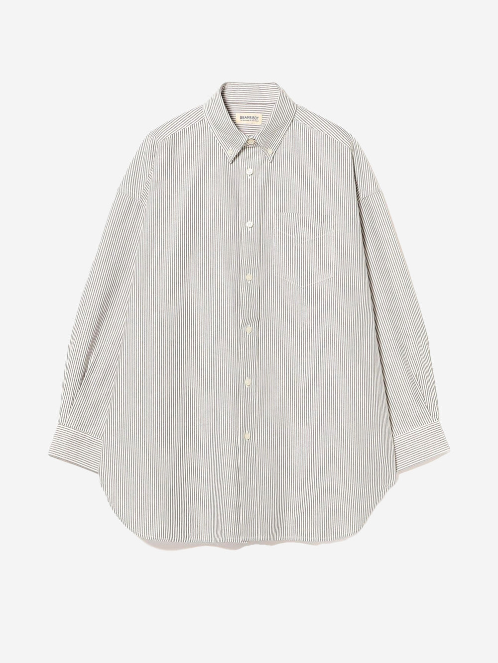 BEAMS BOY Camicia Big BD a righe Bianco grigio Urbanstaroma