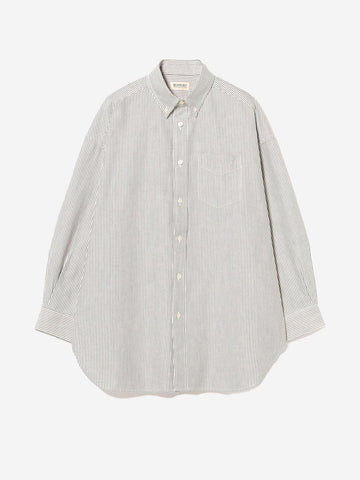 BEAMS BOY Camicia Big BD a righe Bianco grigio