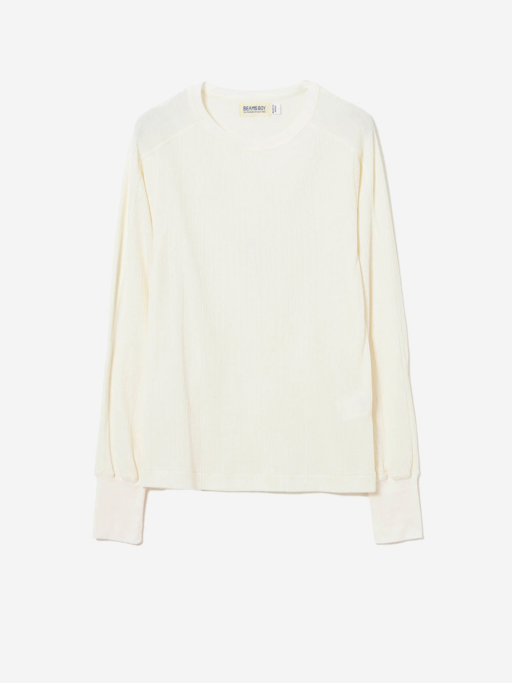 BEAMS BOY T-shirt a maniche lunghe bianca Bianco beige Urbanstaroma