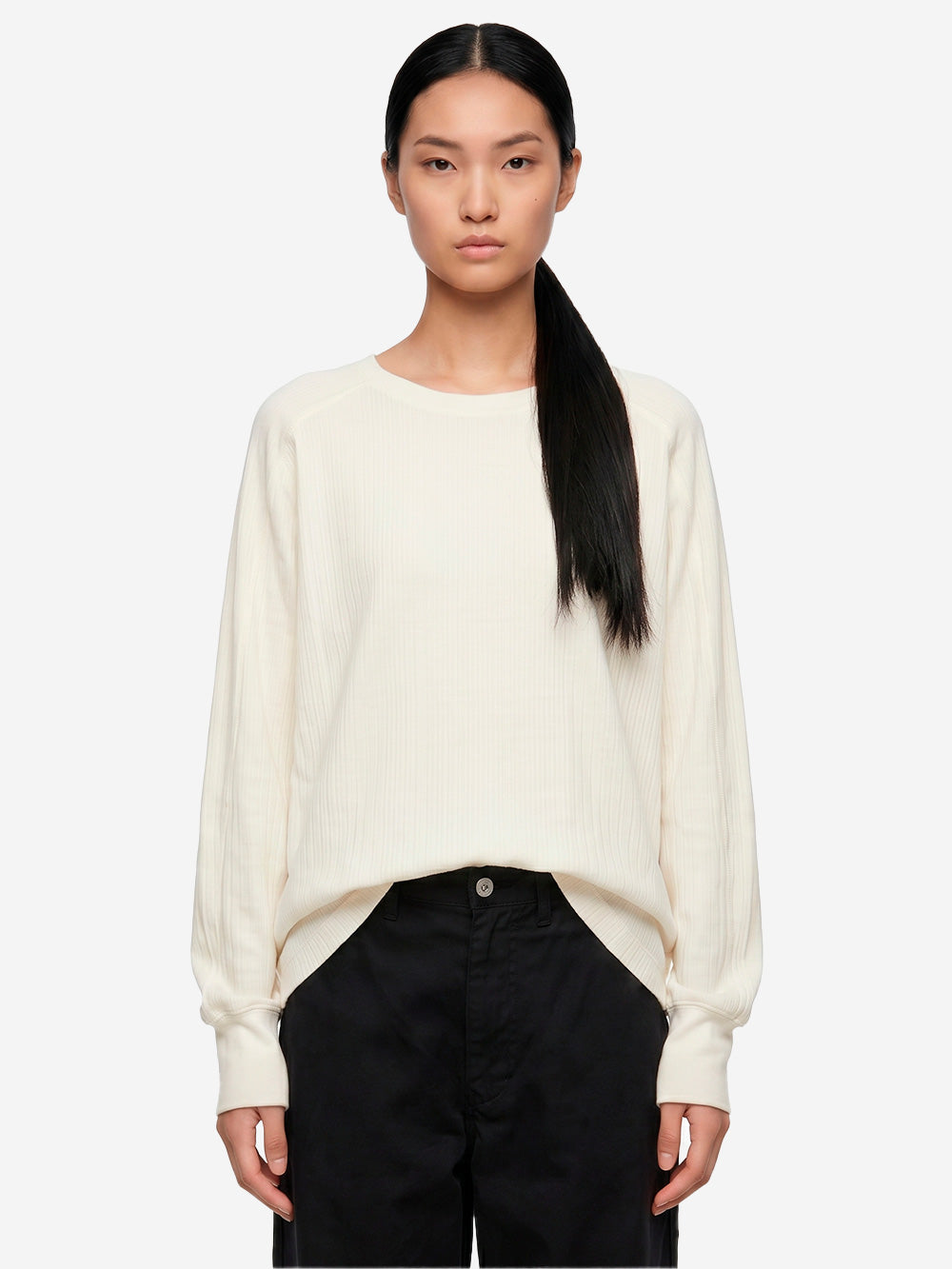 BEAMS BOY T-shirt a maniche lunghe bianca Bianco beige Urbanstaroma