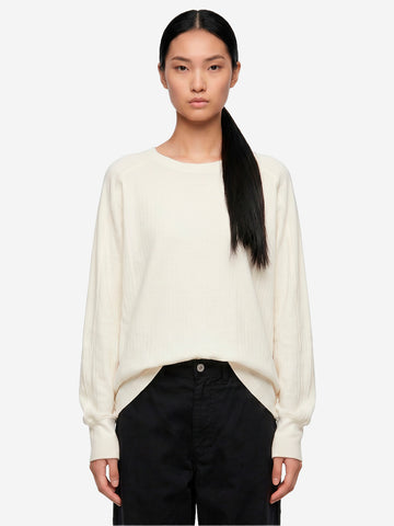 BEAMS BOY T-shirt a maniche lunghe bianca Bianco beige