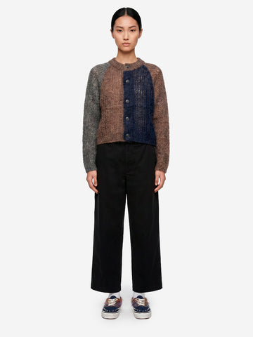 BEAMS BOY Cardigan 'Crazy' in mohair marrone Marrone blu
