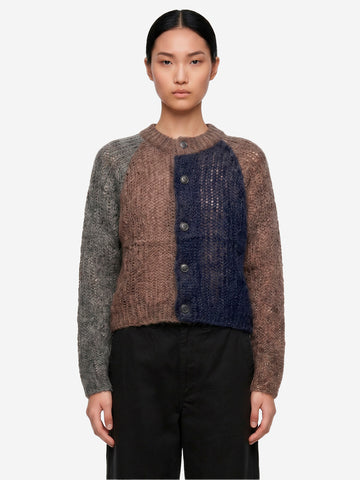 BEAMS BOY Cardigan 'Crazy' in mohair marrone Marrone blu
