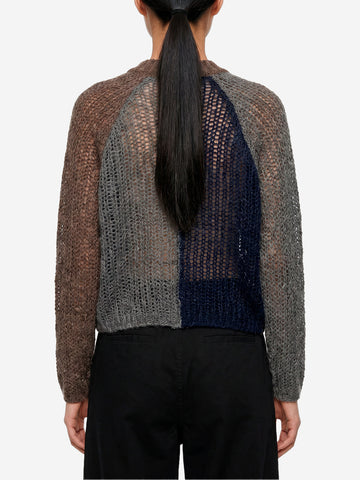 BEAMS BOY Cardigan 'Crazy' in mohair marrone Marrone blu