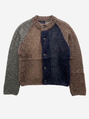 BEAMS BOY Cardigan 'Crazy' in mohair marrone Marrone blu