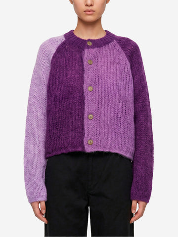 BEAMS BOY Cardigan 'Crazy' in mohair viola Viola