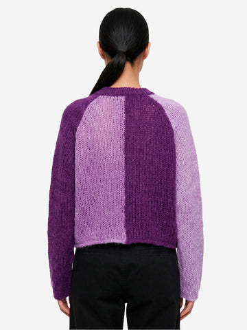 BEAMS BOY Cardigan 'Crazy' in mohair viola Viola