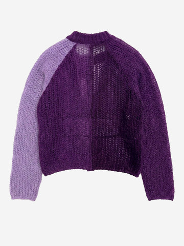 BEAMS BOY Cardigan 'Crazy' in mohair viola Viola
