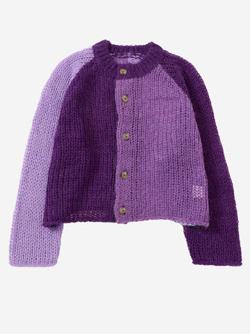 BEAMS BOY Cardigan 'Crazy' in mohair viola Viola