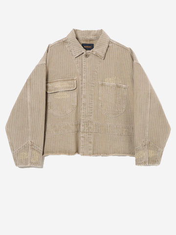 BEAMS BOY GIacca da lavoro ricamata Beige bianco