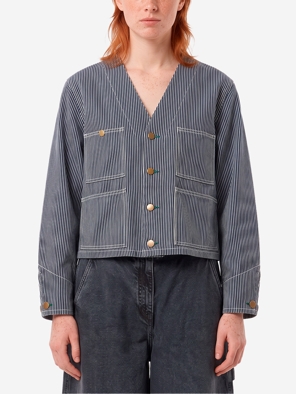 BEAMS BOY Giacca denim 'Engineer' Blu bianco Urbanstaroma