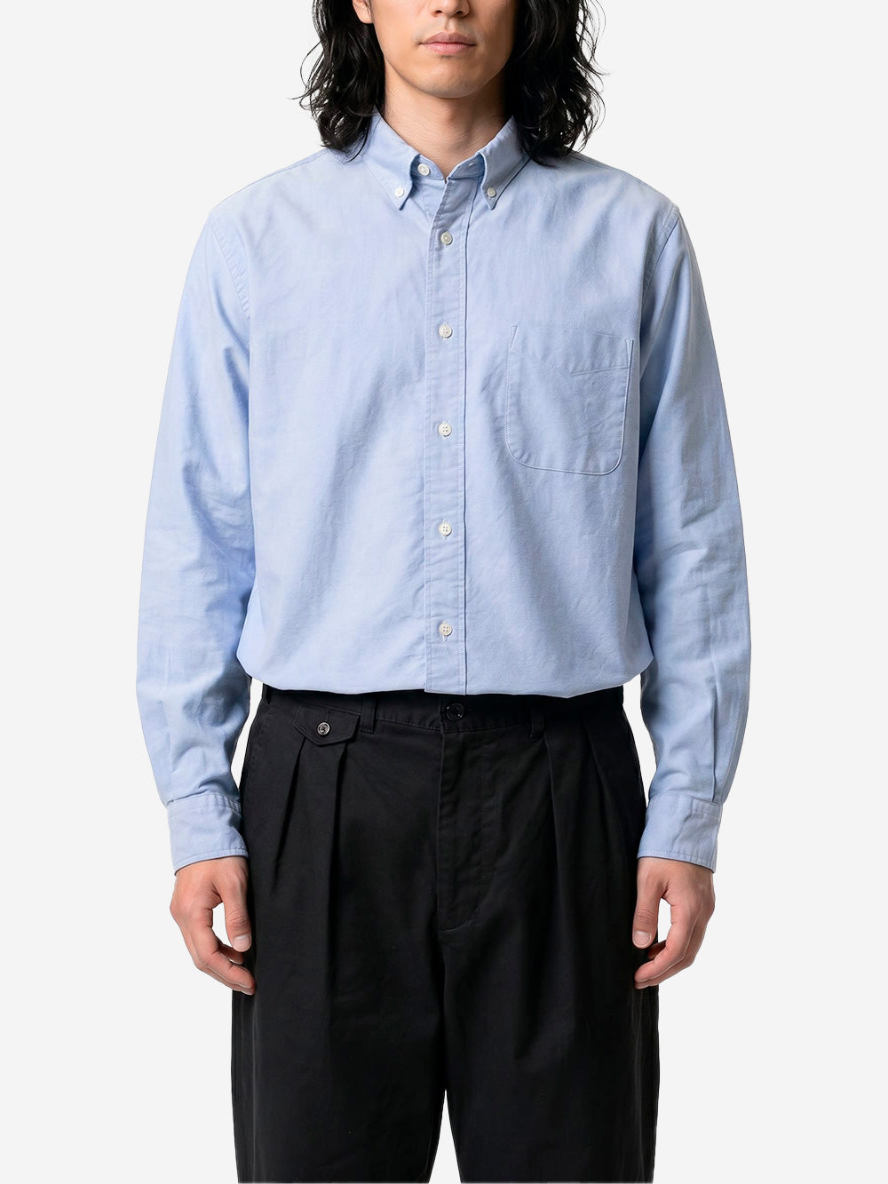 BEAMS PLUS Camicia Button-Down Oxford blu Celeste Urbanstaroma