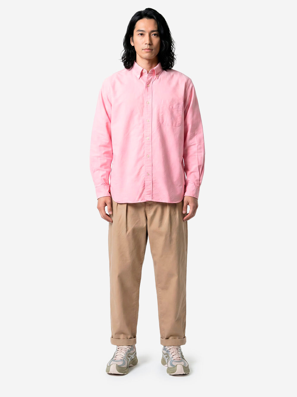 BEAMS PLUS Camicia Button-Down Oxford rosa Rosa Urbanstaroma