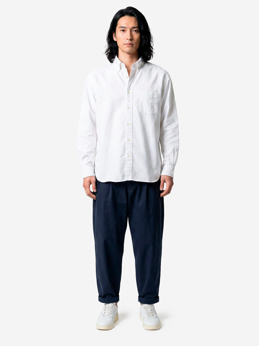 BEAMS PLUS Camicia Button-Down Oxford bianca Bianco Urbanstaroma