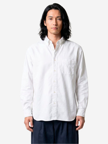 BEAMS PLUS Camicia Button-Down Oxford bianca Bianco